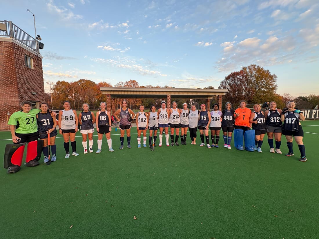USA Masters players lined up on the pitch at fall trials