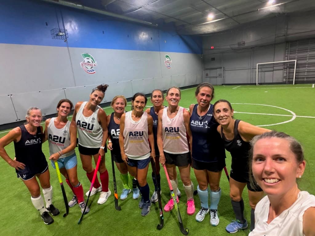USA teammates at an indoor training session