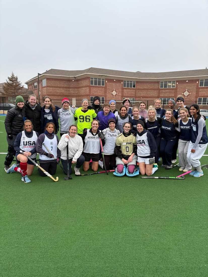 USA players with local club players after winter training