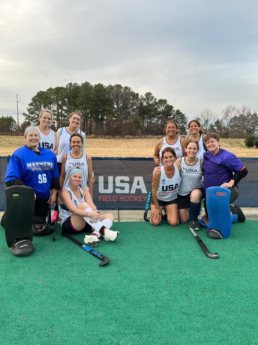 USA women's masters at the USA Field Hockey banner